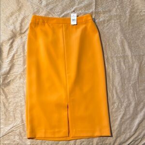 Ann Taylor Factory Gold Pencil Skirt Midi Length